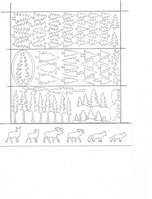 Judy Larson's Pine Trees, Animals, and Mountains Templates  - , Wire Jewelry Design, Design, tree and mountain templates